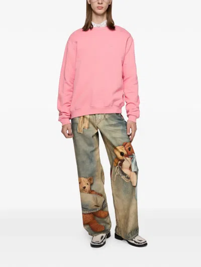 Acne Studios Logo Sweatshirt In Pink