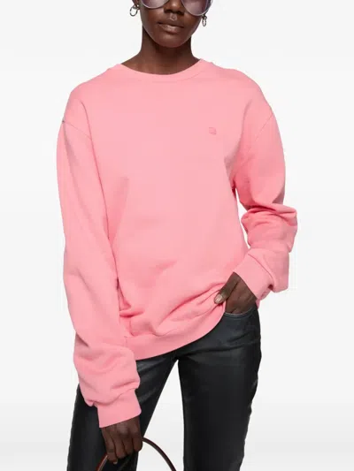 Acne Studios Logo Sweatshirt In Pink