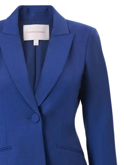 Carolina Herrera Single-breasted Lapel Jacket In Blue