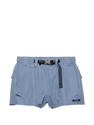 Prada Technical Canvas Shorts In Blue