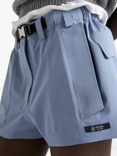 Prada Technical Canvas Shorts In Blue