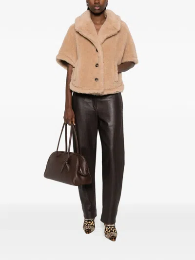 Max Mara Buttoned Jacket In Brown
