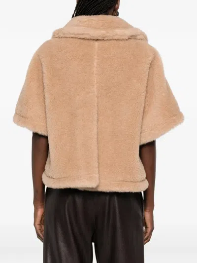 Max Mara Buttoned Jacket In Brown