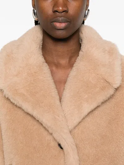 Max Mara Buttoned Jacket In Brown