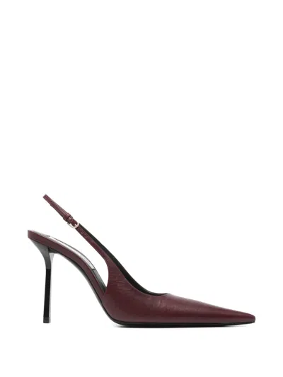 Victoria Beckham Victoria Leather Slingback Pumps In Burgundy