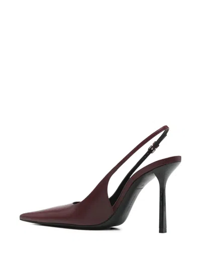Victoria Beckham Victoria Leather Slingback Pumps In Burgundy