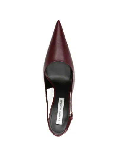 Victoria Beckham Victoria Leather Slingback Pumps In Burgundy