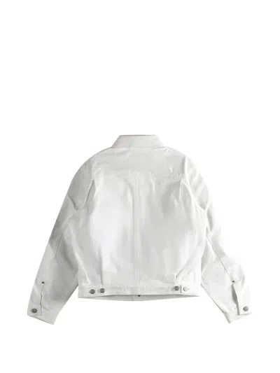 Stussy Levi´s Buttoned Flap-pocket Leather Jacket In White