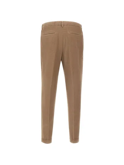 Devore Ribbed Trousers In Brown