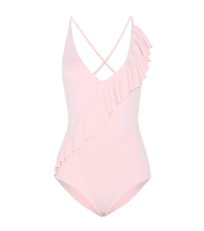 Shop Marysia Palisades Ruffle Swimsuit In Rose