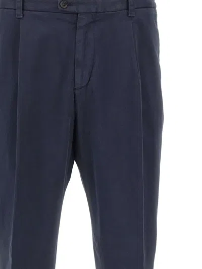Devore Pleated-details Trousers In Blue
