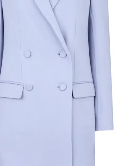Tom Ford Double Face Light Wool Blend Double Breasted Coat In Blue