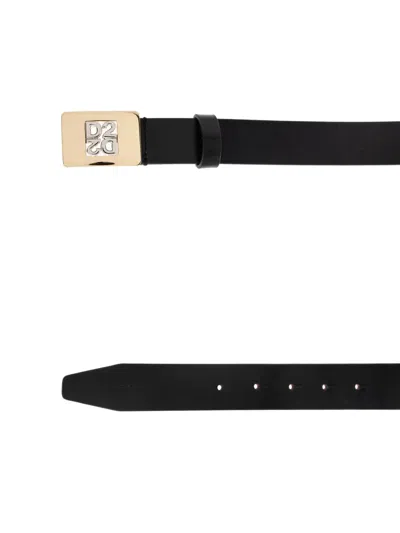 Dsquared2 D2 Upside Down Plaque Belt In Black