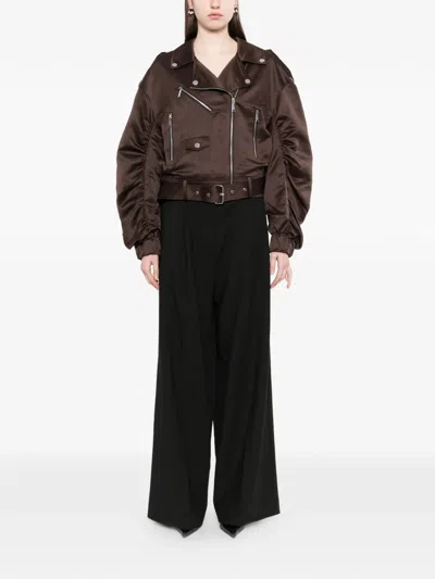 Karl Lagerfeld Ikon Double-waistband Trousers In Black