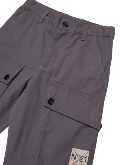 N°21 Button Cargo Trousers In Gray