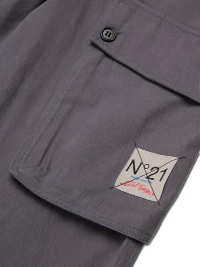 N°21 Button Cargo Trousers In Gray