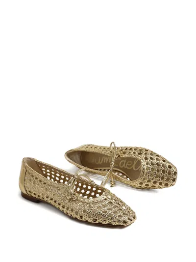 Sam Edelman Marcie Woven Flats Amber Gold Weave In Gold