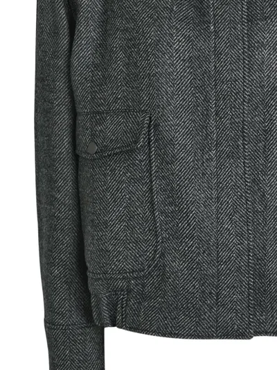 Stella Mccartney Flap-pocket Herringbone Jacket In Gray