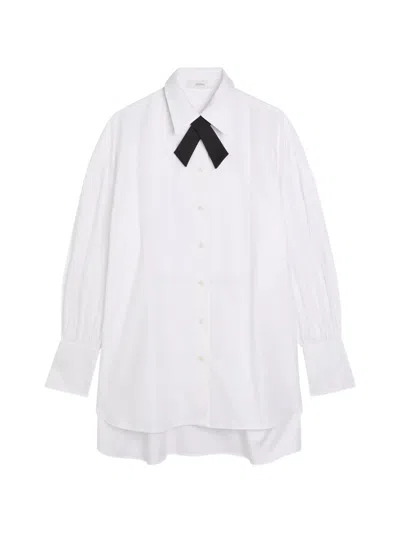 Joseph Ferrus Grosgrain-trimmed Pintucked Cotton Oxford Shirt In White