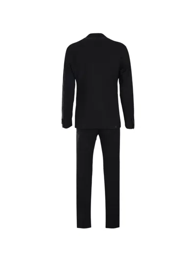 Corneliani Button-fastening Suit In Black