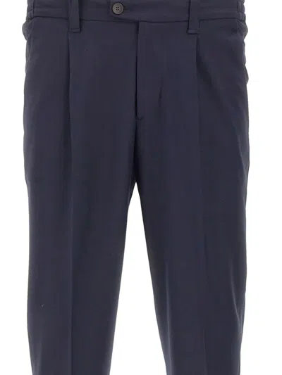Devore Buttoned Trousers In Blue