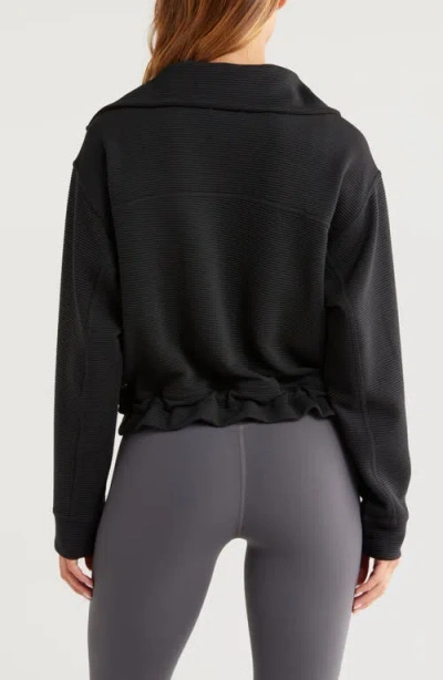 Zella Kickback Ottoman Half Zip Pullover In Black