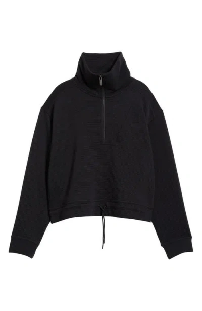 Zella Kickback Ottoman Half Zip Pullover In Black