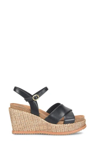 Söfft Devyn Slingback Espadrille Platform Wedge Sandal In Black