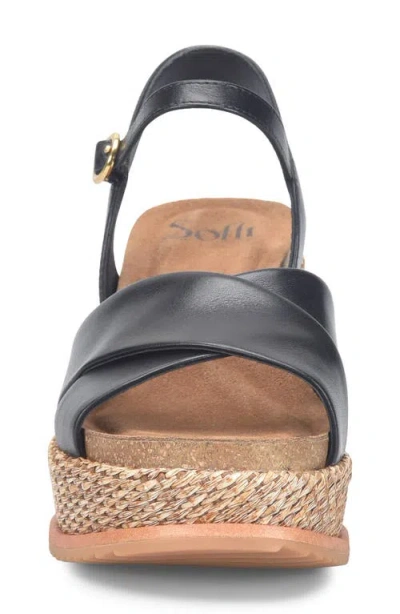 Söfft Devyn Slingback Espadrille Platform Wedge Sandal In Black