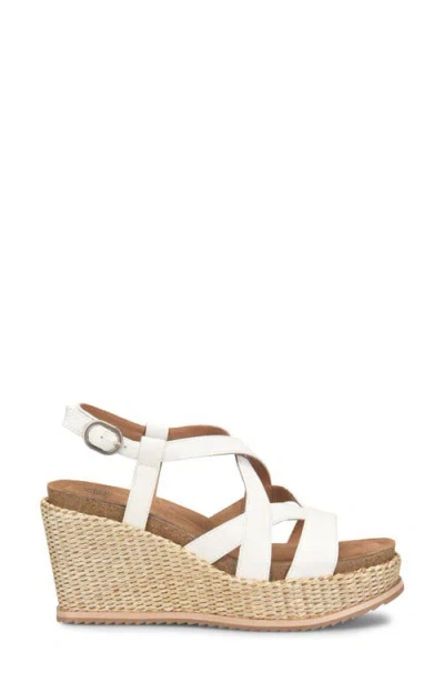Söfft Devyn Slingback Espadrille Platform Wedge Sandal In White