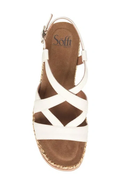 Söfft Devyn Slingback Espadrille Platform Wedge Sandal In White