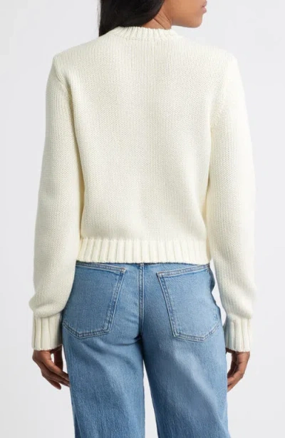 Madewell Holly Solid Pullover Sweater In White