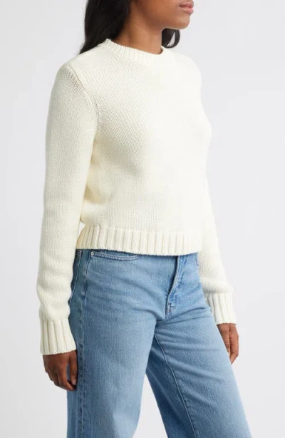 Madewell Holly Solid Pullover Sweater In White