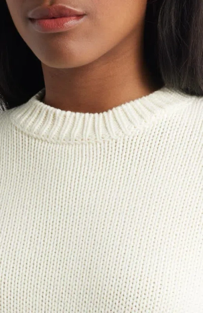 Madewell Holly Solid Pullover Sweater In White