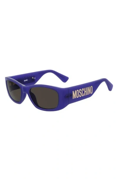 Moschino Rectangle-frame Sunglasses In Blue