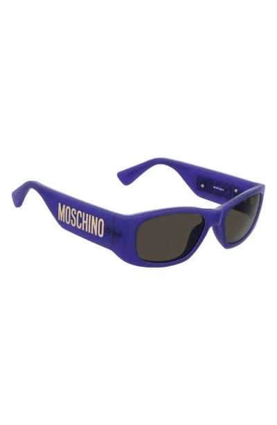 Moschino Rectangle-frame Sunglasses In Blue