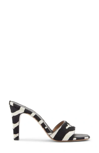 Ferragamo Tatiana Zebra Print High-heeled Sandals In Black