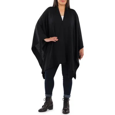 Patricia Nash Color Block Open Front Ruana In Black | ModeSens