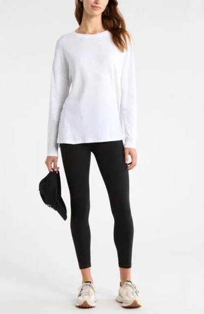 Zella Ease Up Long Sleeve T-shirt In White