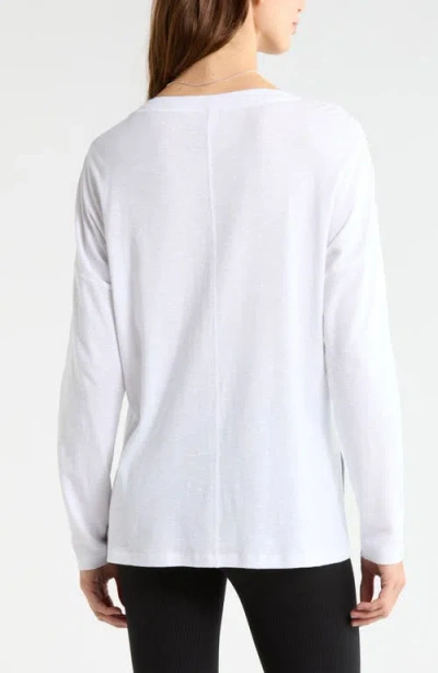 Zella Ease Up Long Sleeve T-shirt In White