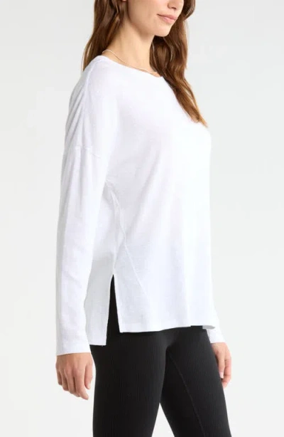 Zella Ease Up Long Sleeve T-shirt In White