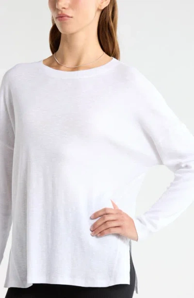 Zella Ease Up Long Sleeve T-shirt In White