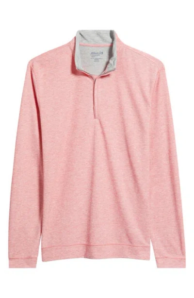Johnnie-o Pircio Performance Quarter Zip Pullover In Pink