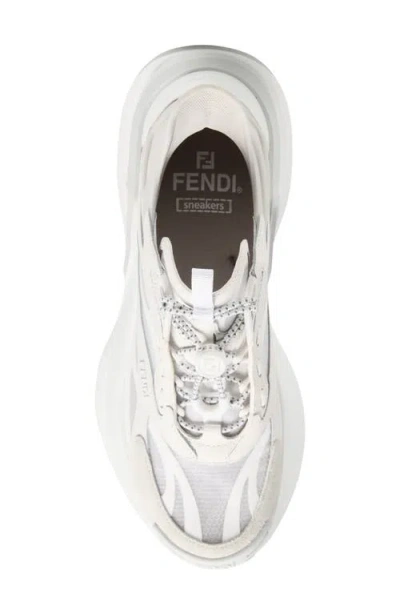 Fendi Light Mesh Sneakers Chunky Sole Pull Tab In White