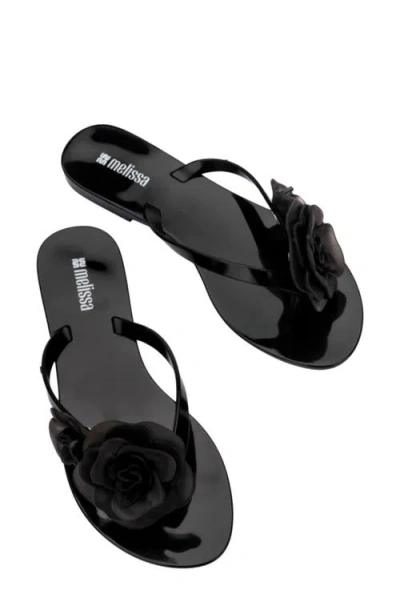 Melissa Harmonic Springtime Flip-flops In Black