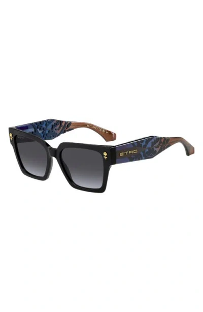 Etro 55mm Gradient Rectangular Sunglasses In Black