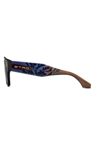 Etro 55mm Gradient Rectangular Sunglasses In Black