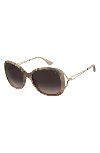 Stuart Weitzman 58mm Gradient Square Sunglasses In Brown