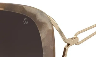 Stuart Weitzman 58mm Gradient Square Sunglasses In Brown