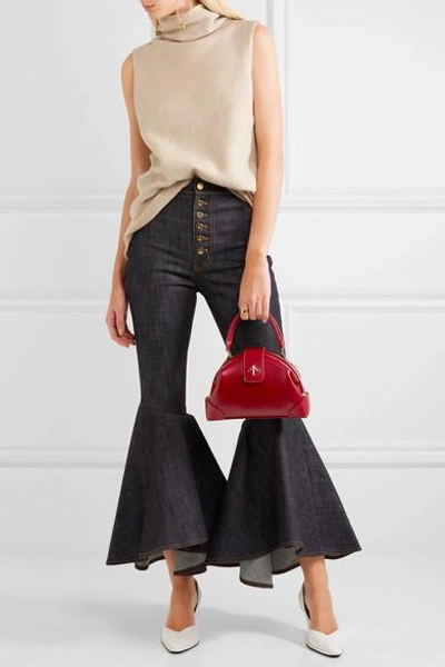 Shop Manu Atelier Demi Mini Leather Shoulder Bag